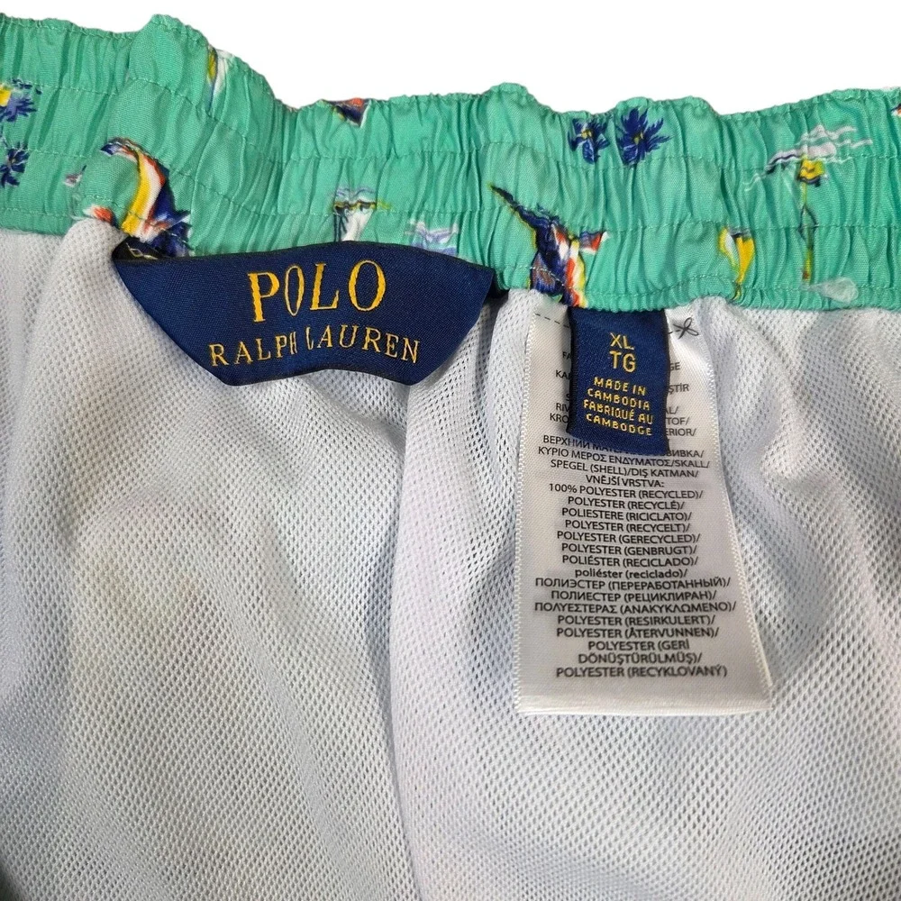 Polo Ralph Lauren‎ Men's Swordfish Allover Print Swim Trunks Green XL Shorts